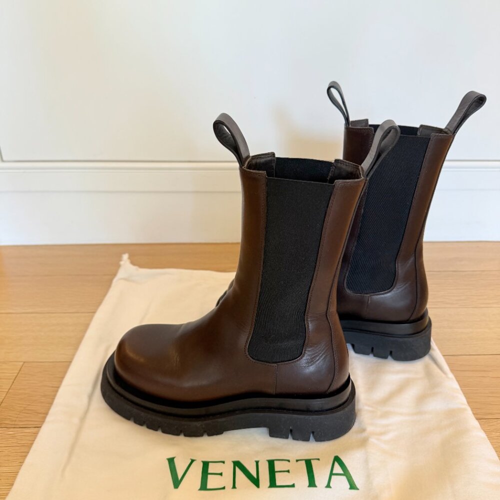 Bottega Veneta Brown Leather Lugged Sole size 35.5 - Picture 4 of 6